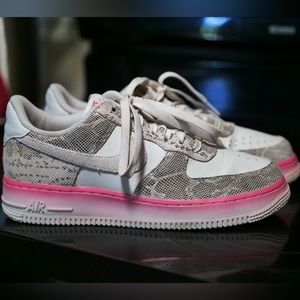 Nike Air Force One Pink Snakeskin 💯 Authentic